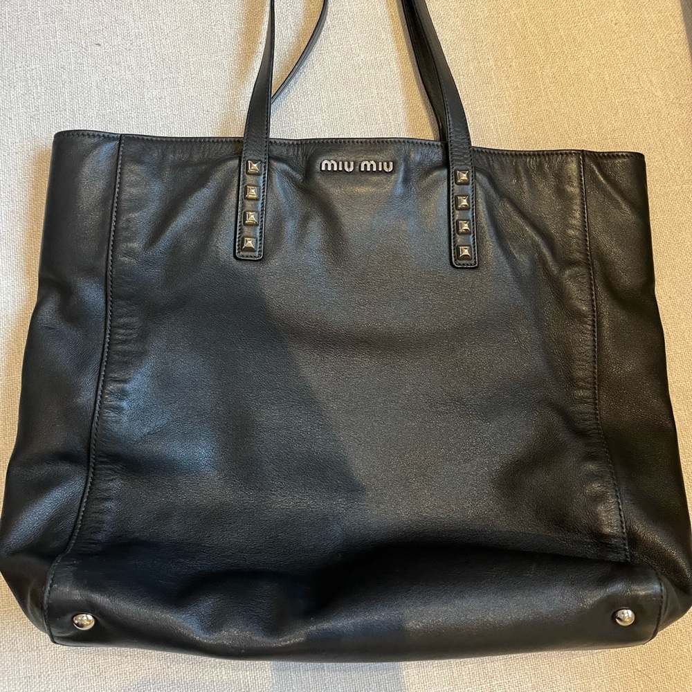 Miu Miu Studded Black Tote